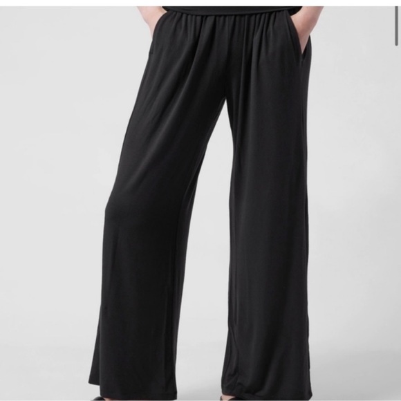 BUNDLE of 2 Athleta Studio Wide Leg Pants L Tall Black - Picture 2 of 6